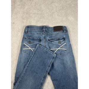 TK Axel Slim Boot Jeans Men's 34x32 Blue Denim Flap Pockets Western Work Casual*
